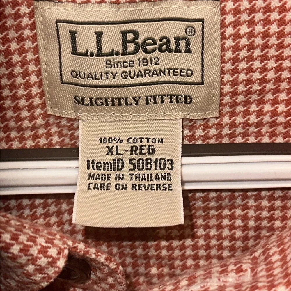 L.L. Bean Men's Casual rusty Red Plaid Shirt size xl